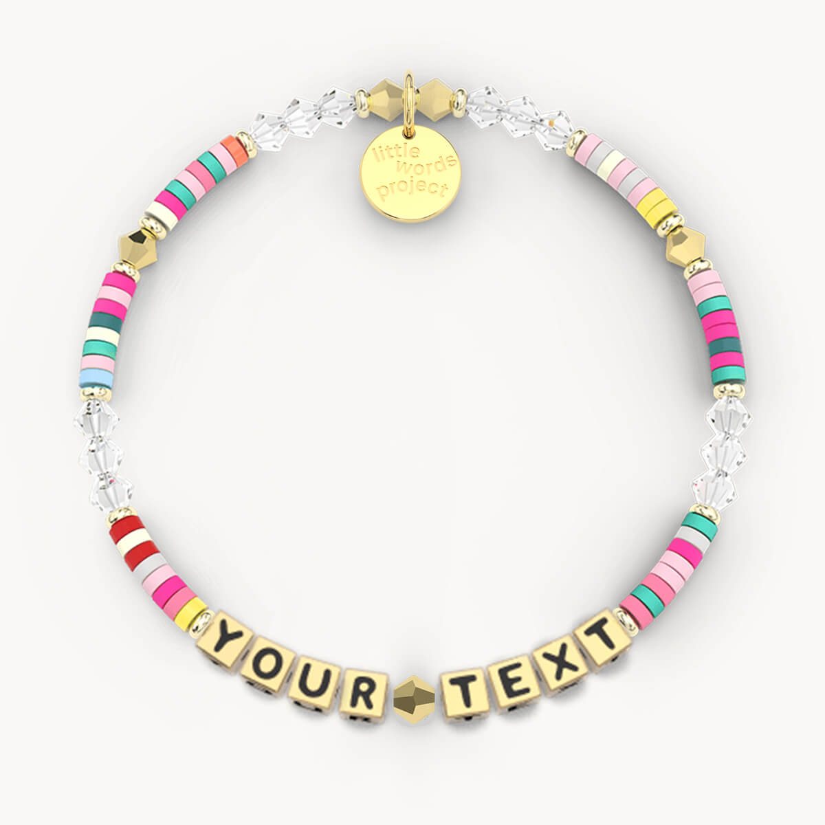 Custom Rainbow Bracelet in Gold Letters