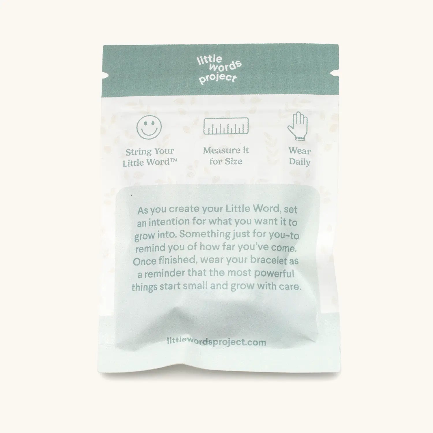 Take a Moment Bead Kit — back of packaged bead kit showing instructions and details