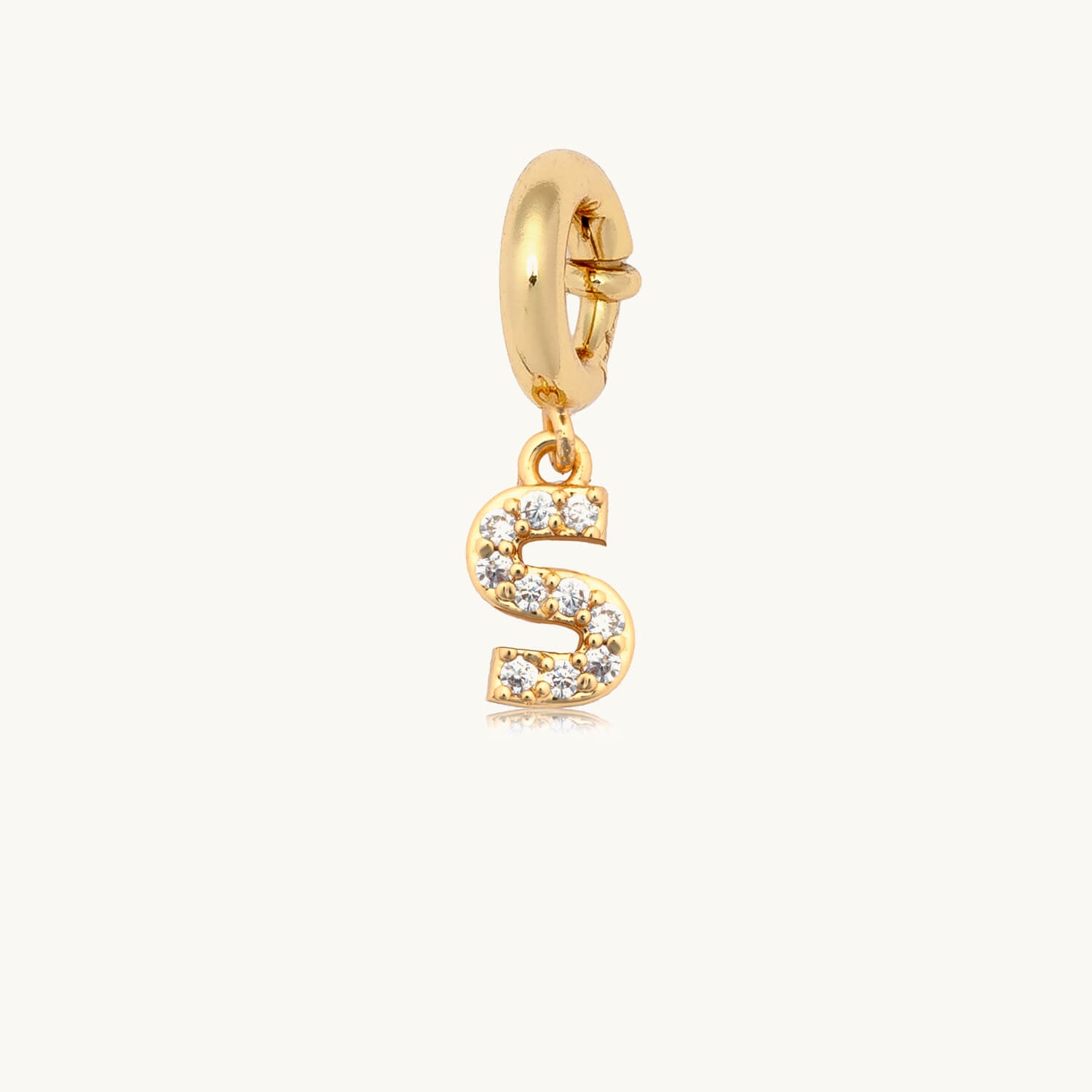CZ Letter Charm S