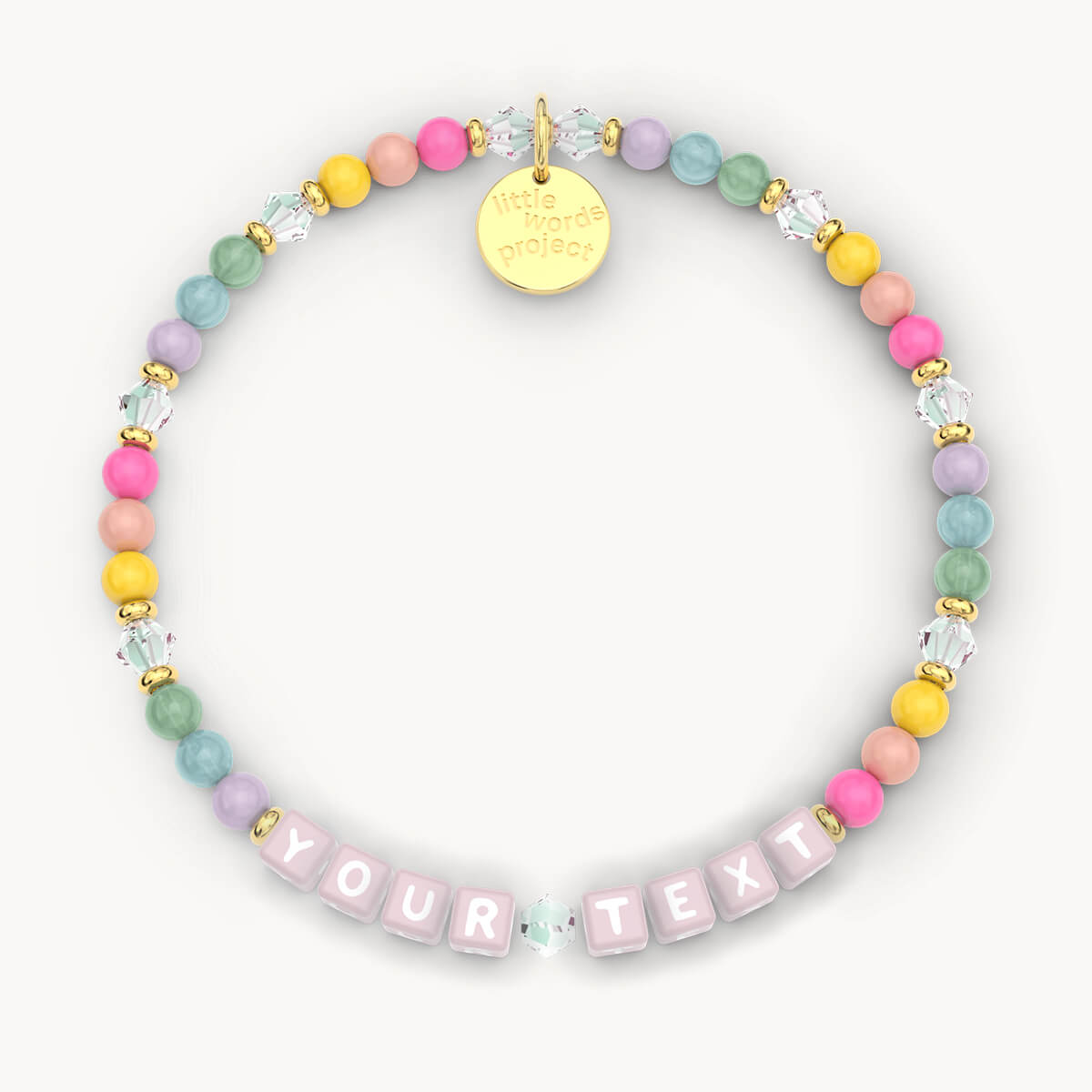 Custom Sherbert Bracelet in Pink Letters