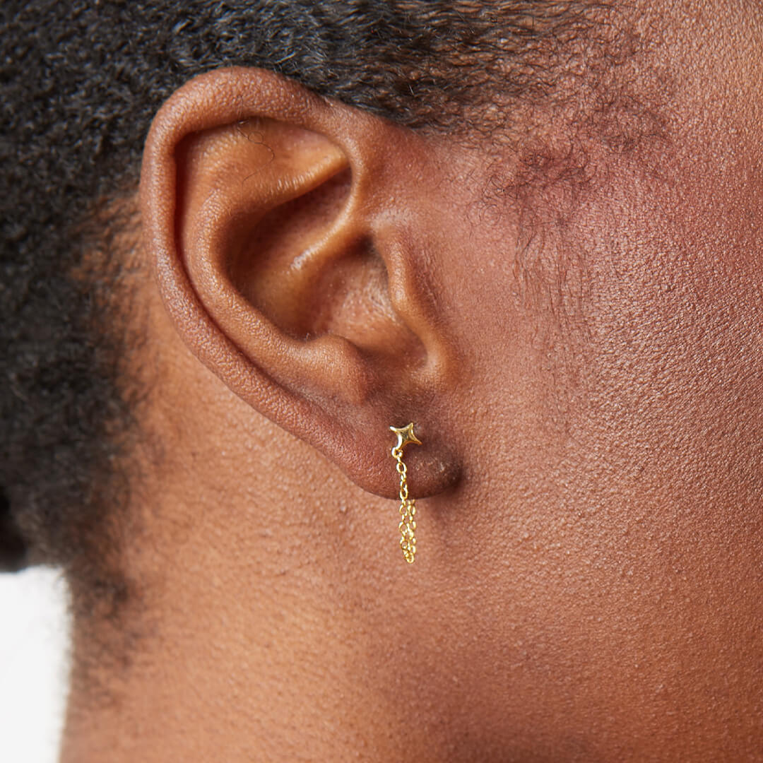 Starburst Dangle Chain Earrings