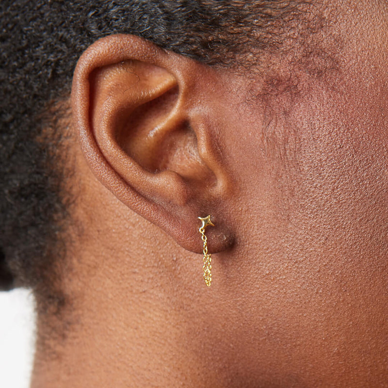 Starburst Dangle Chain Earrings