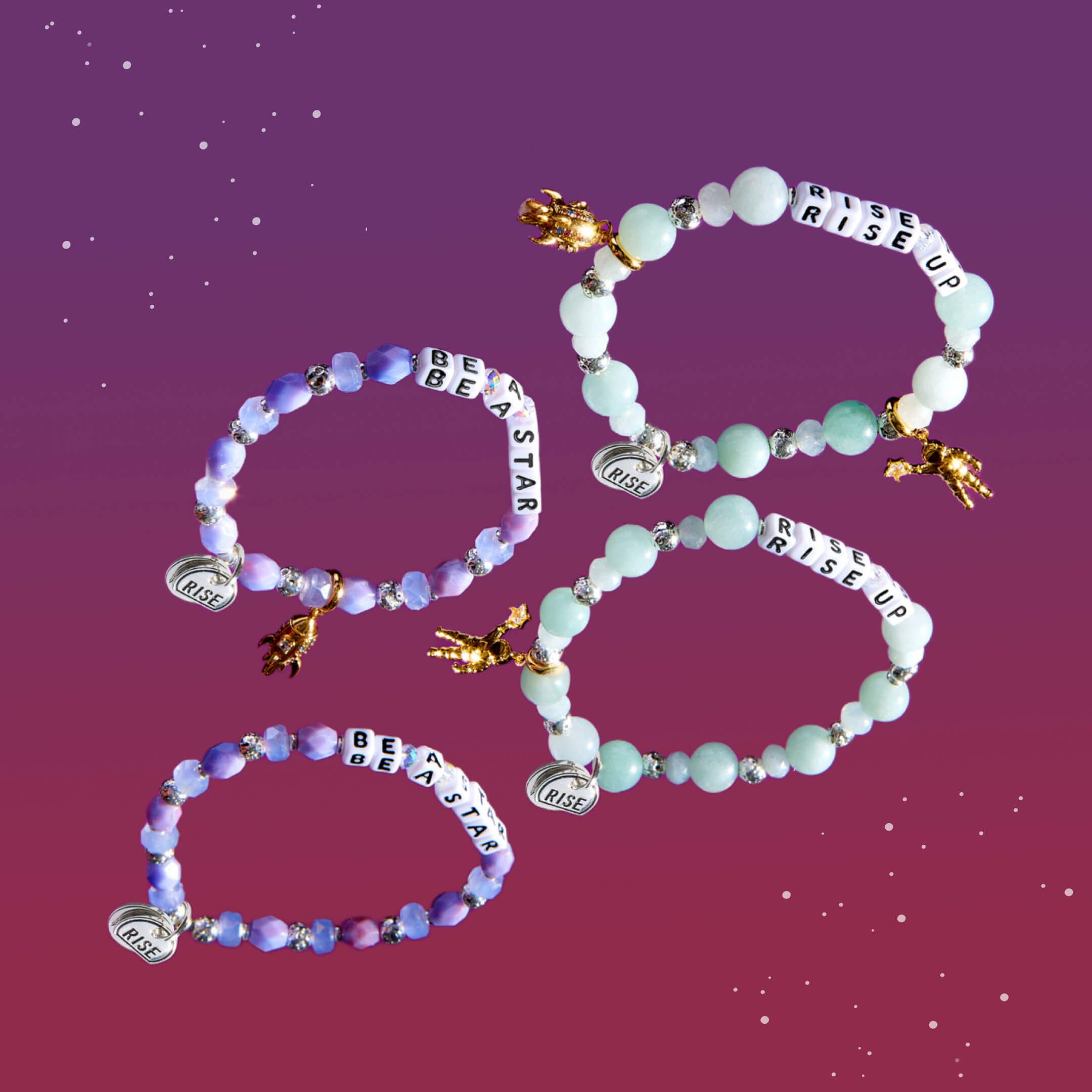 Be A Star and Rise Up Bracelets with Charms