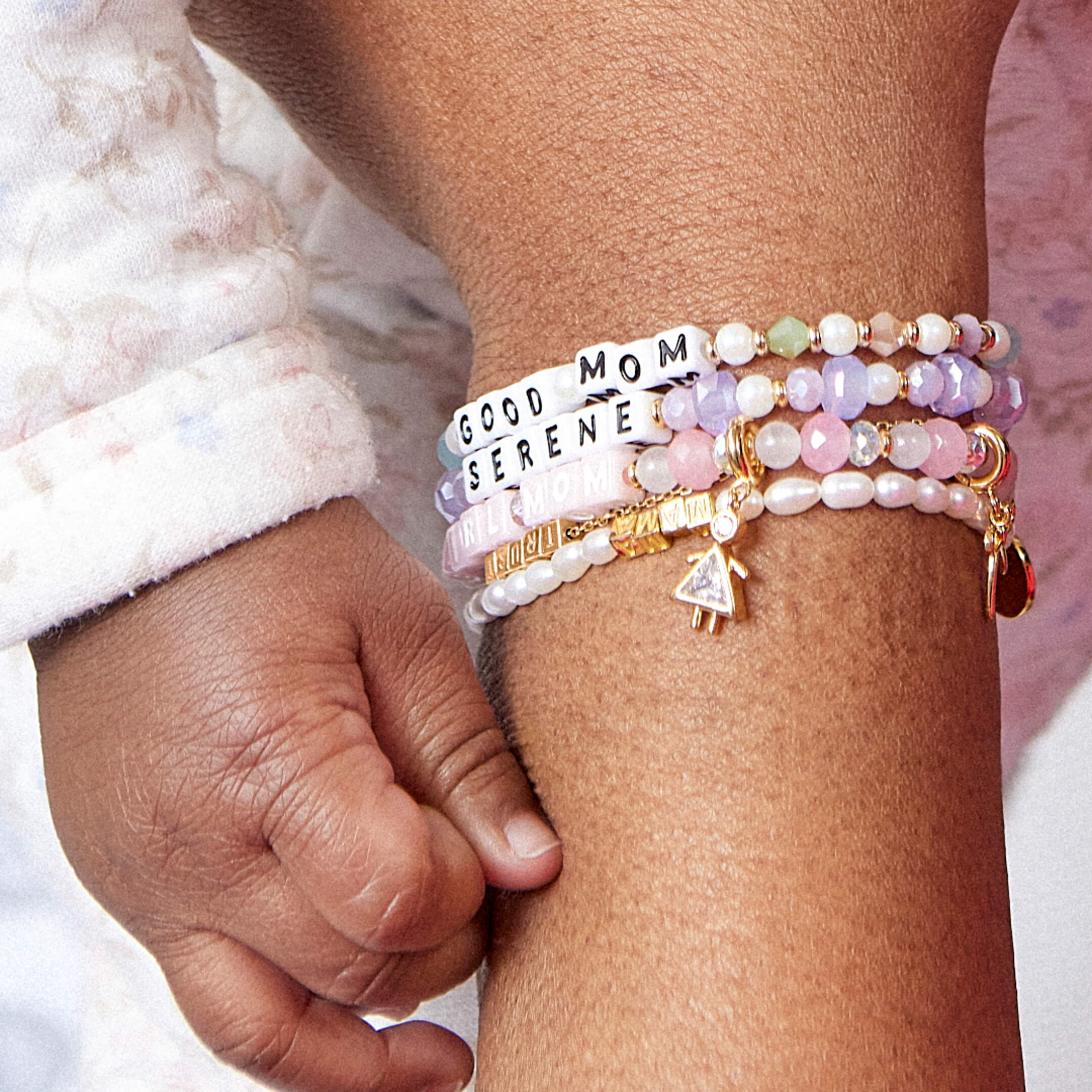 Bracelet Stack with Girl Charm