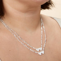 Double Heart Necklace (Silver)