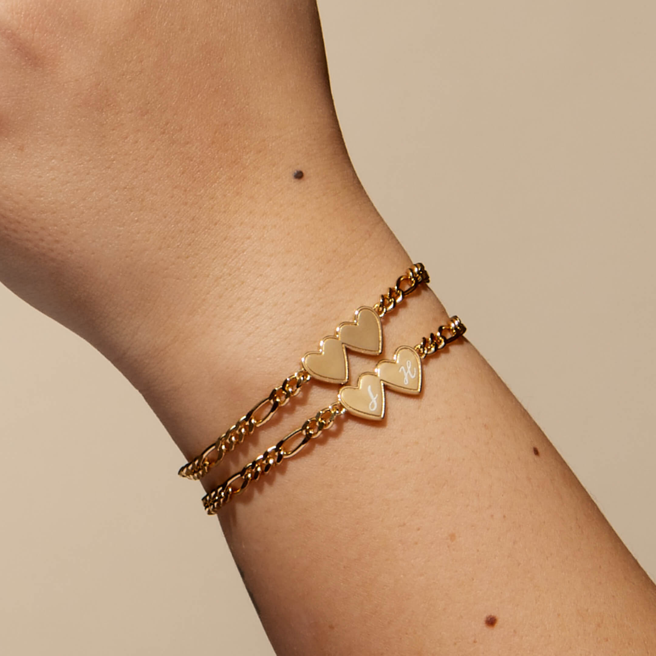 Double Heart Bracelet (Gold)