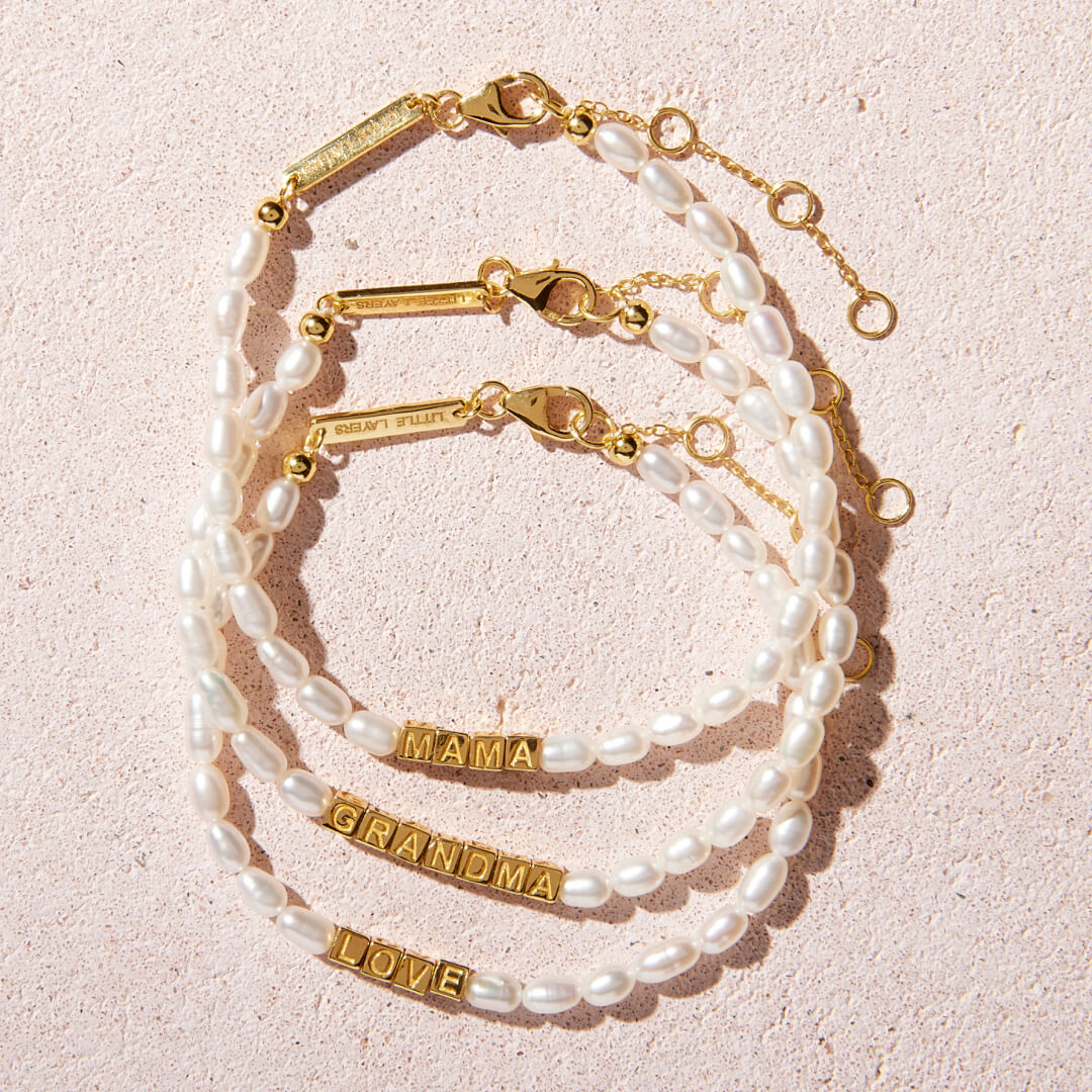 Custom Tiny Words Pearl Bracelets