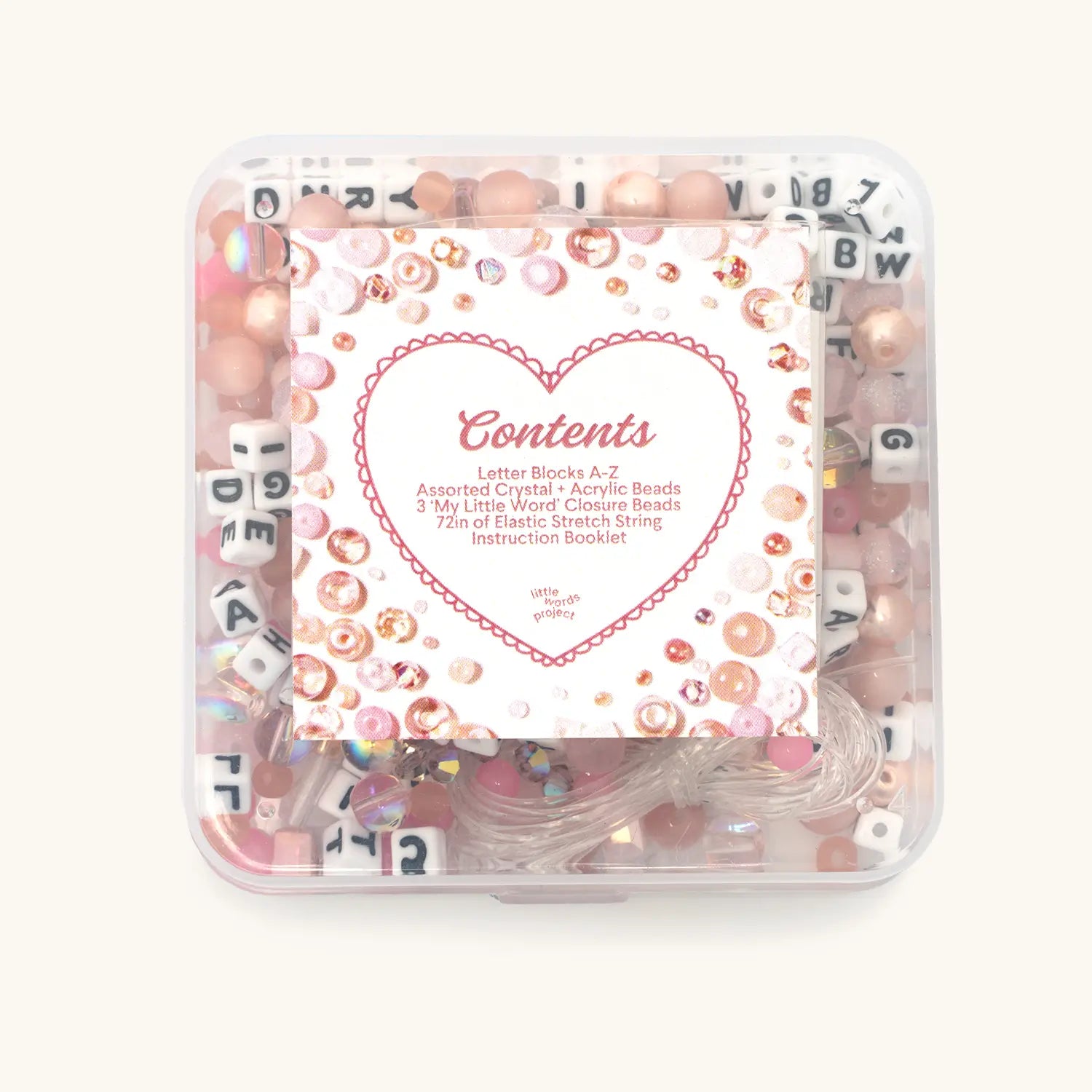 Self Love Bead Kit back of box packaging