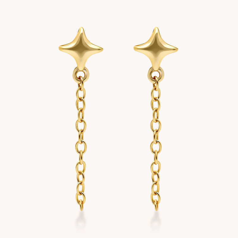 Starburst Dangle Chain Earrings