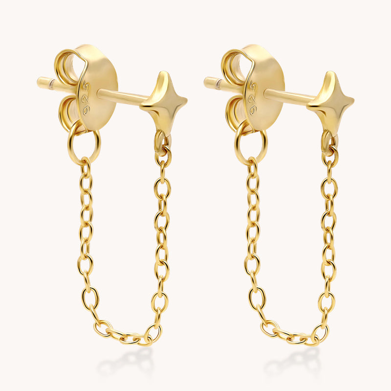 Starburst Dangle Chain Earrings