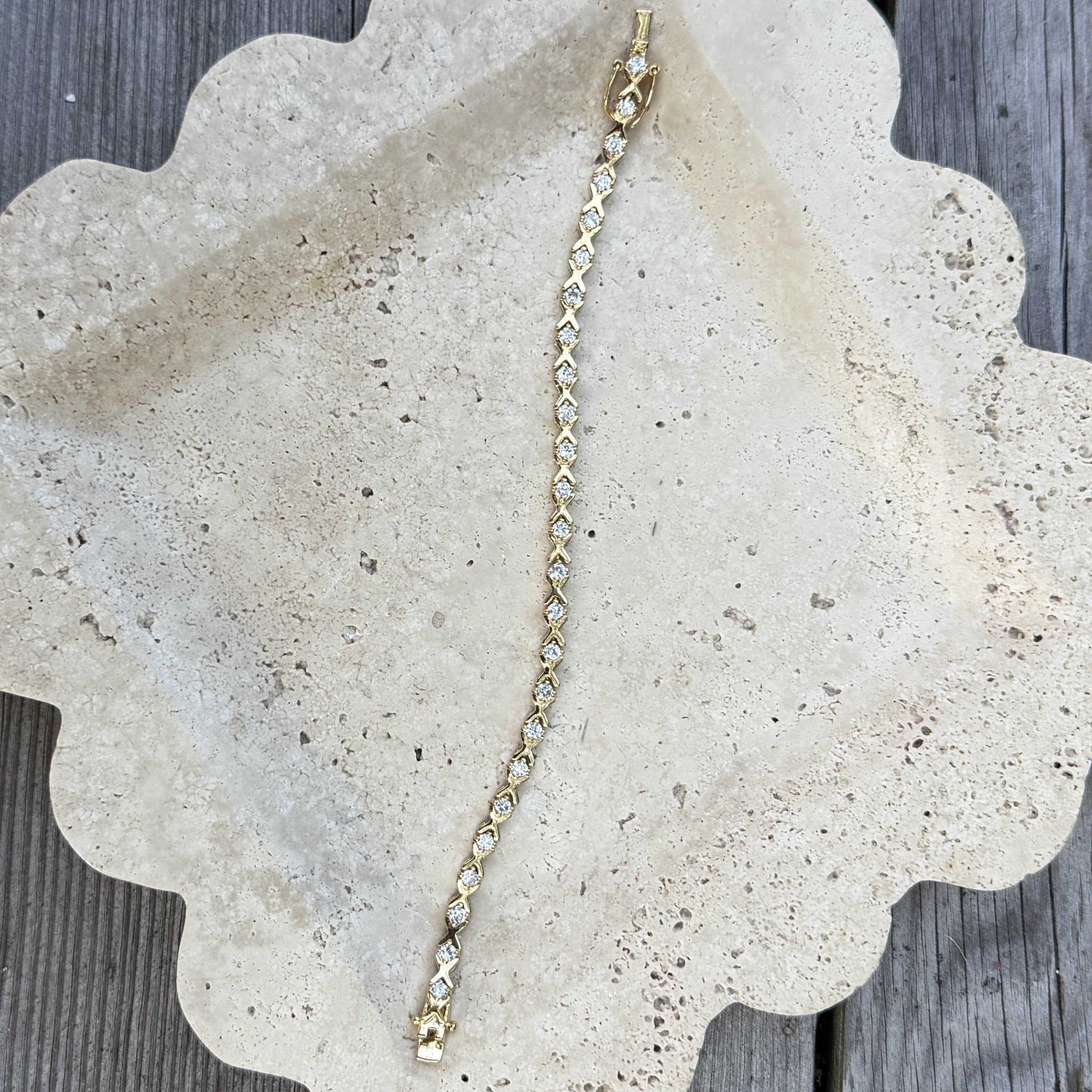 Gold X&O's Tennis Bracelet