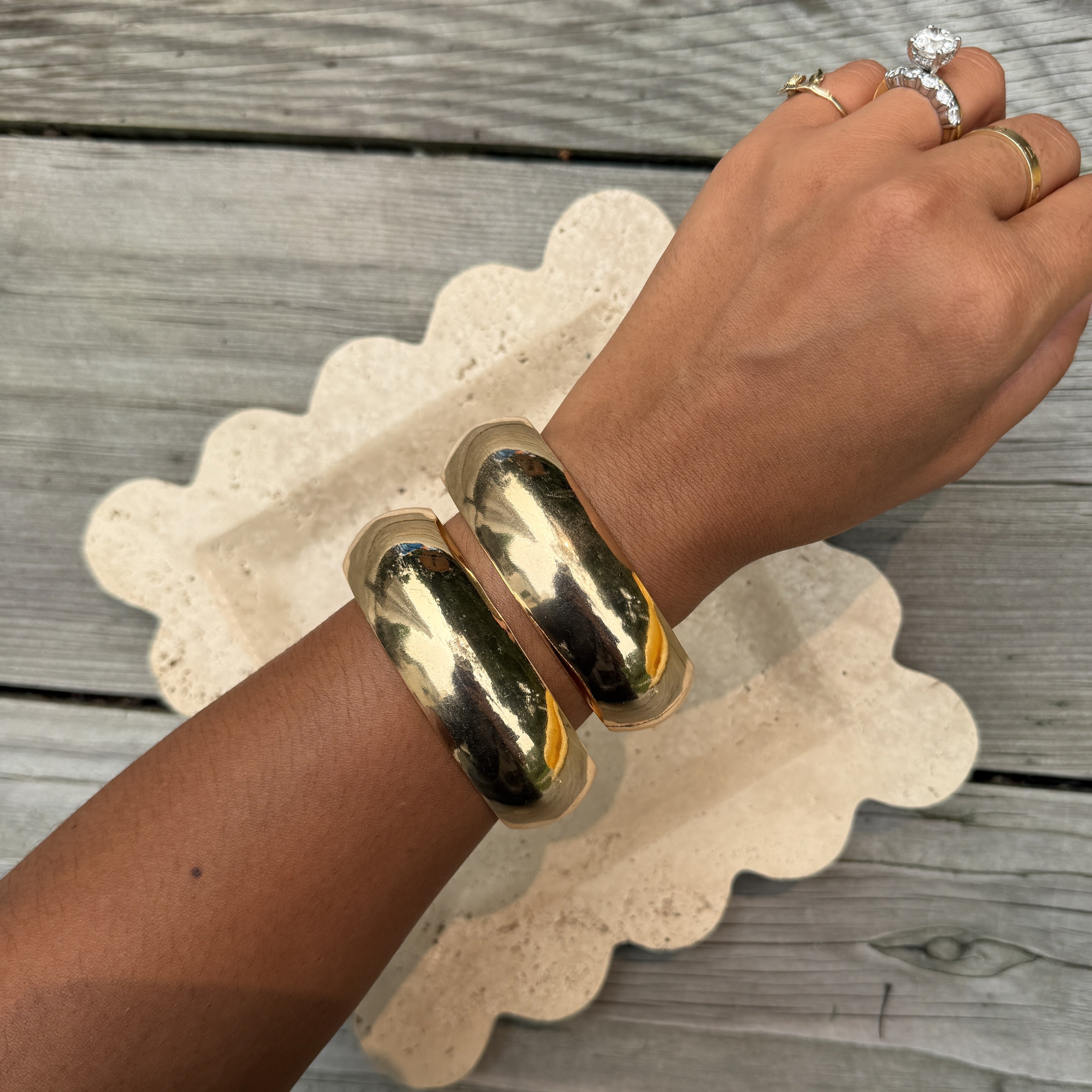 Pair of Chunky Gold Bangles