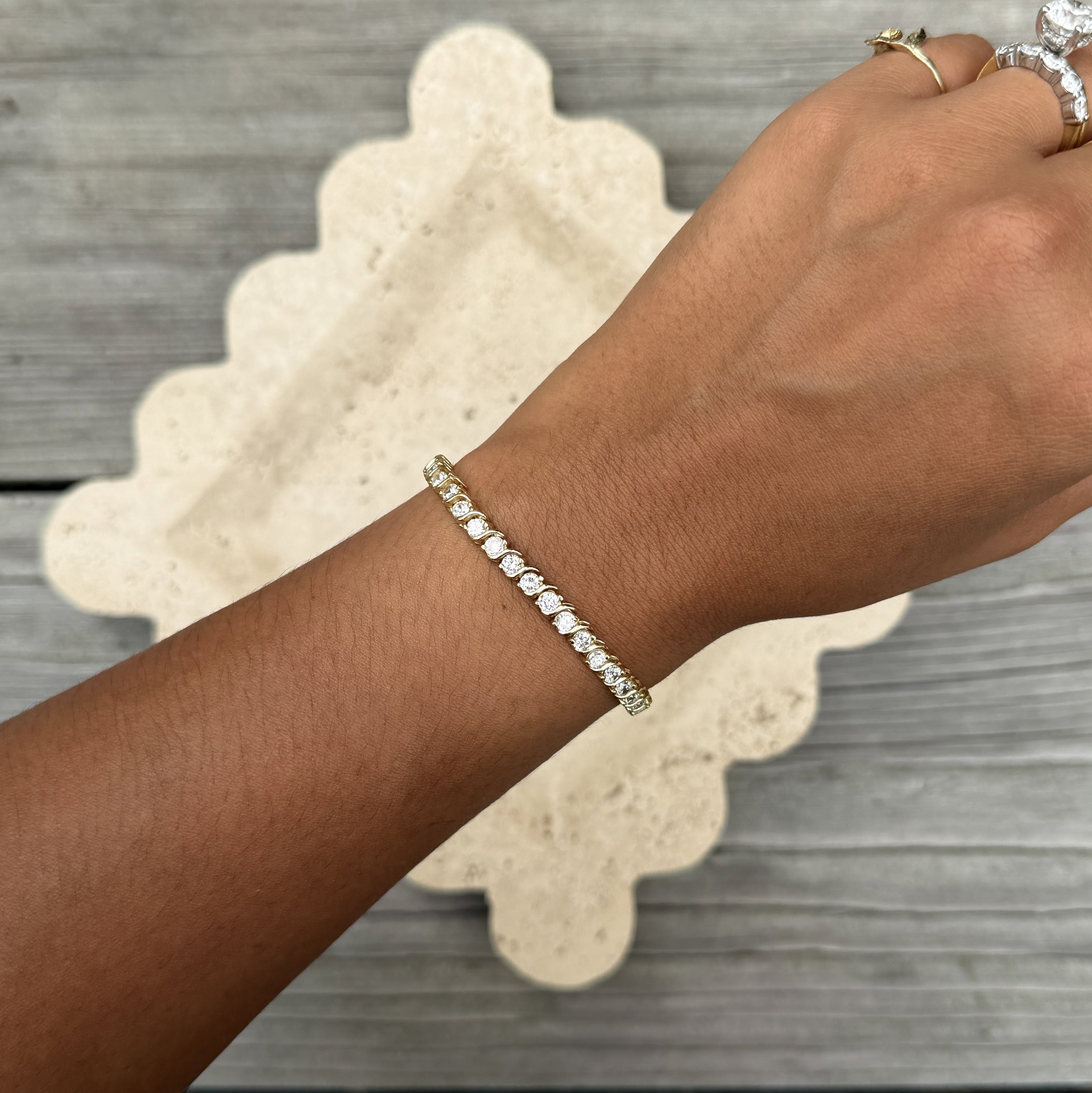 Thin Gold Tennis Bracelet