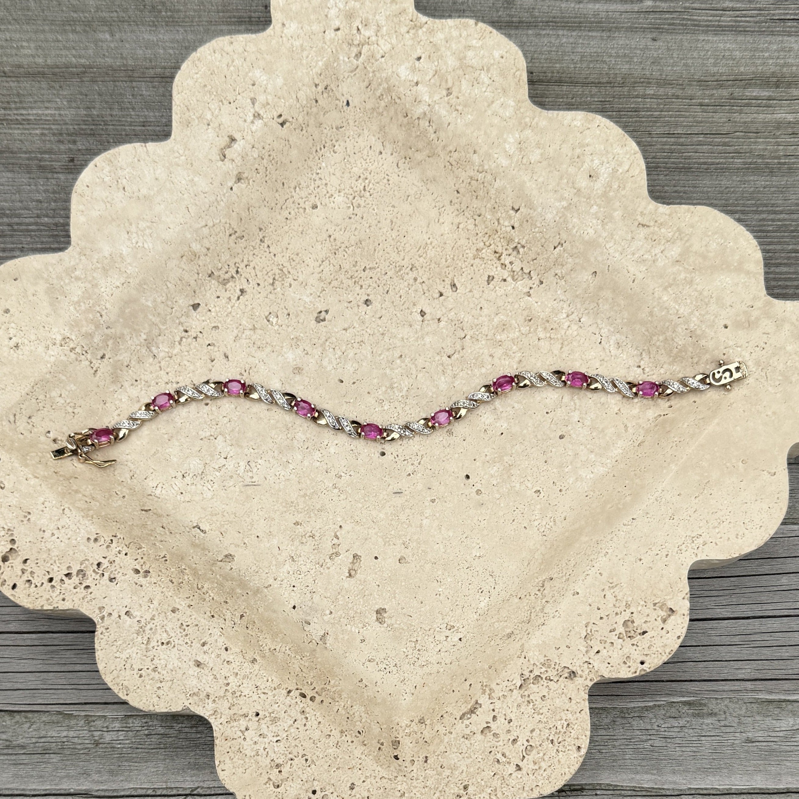 925 Fuchsia Stone Bracelet