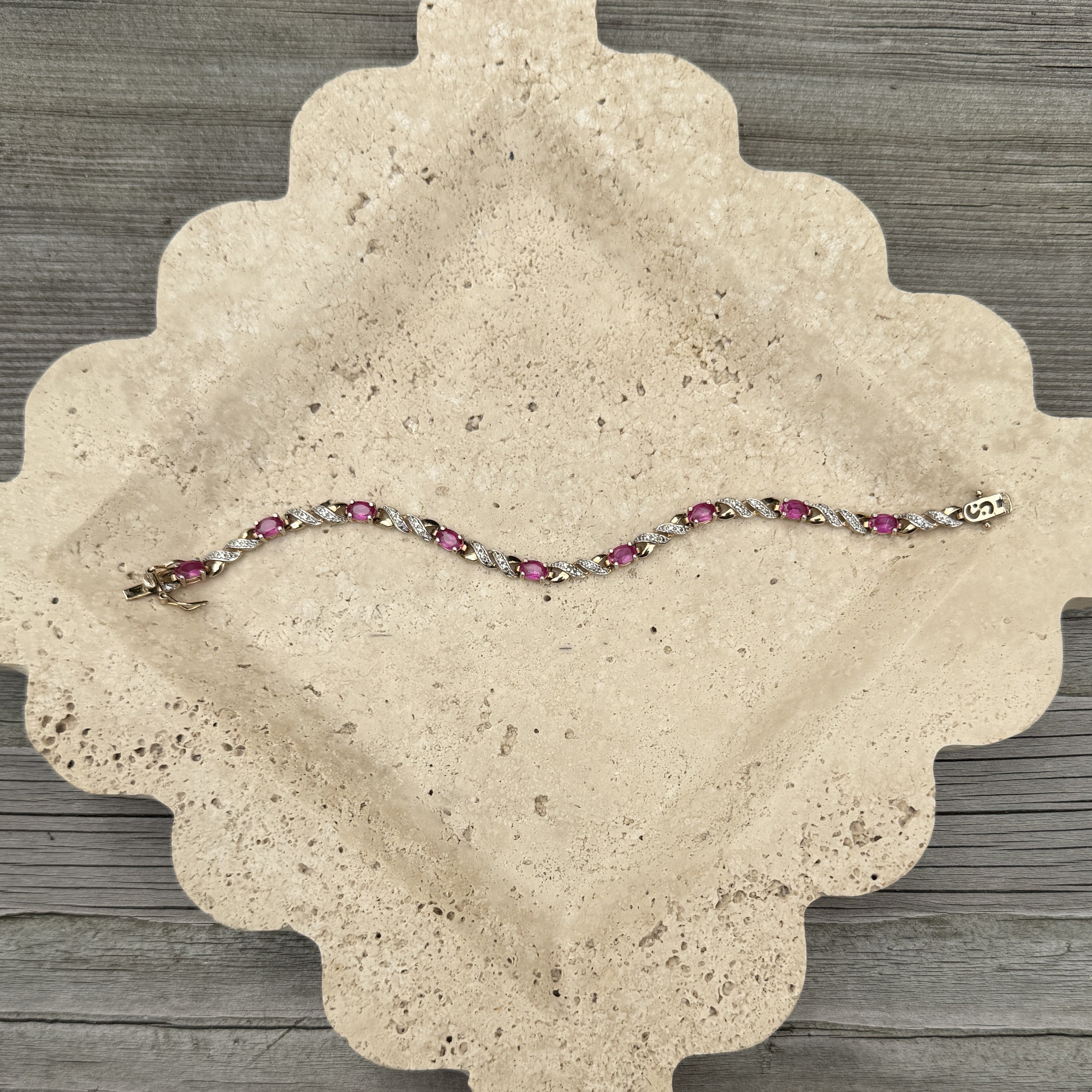 925 Fuchsia Stone Bracelet