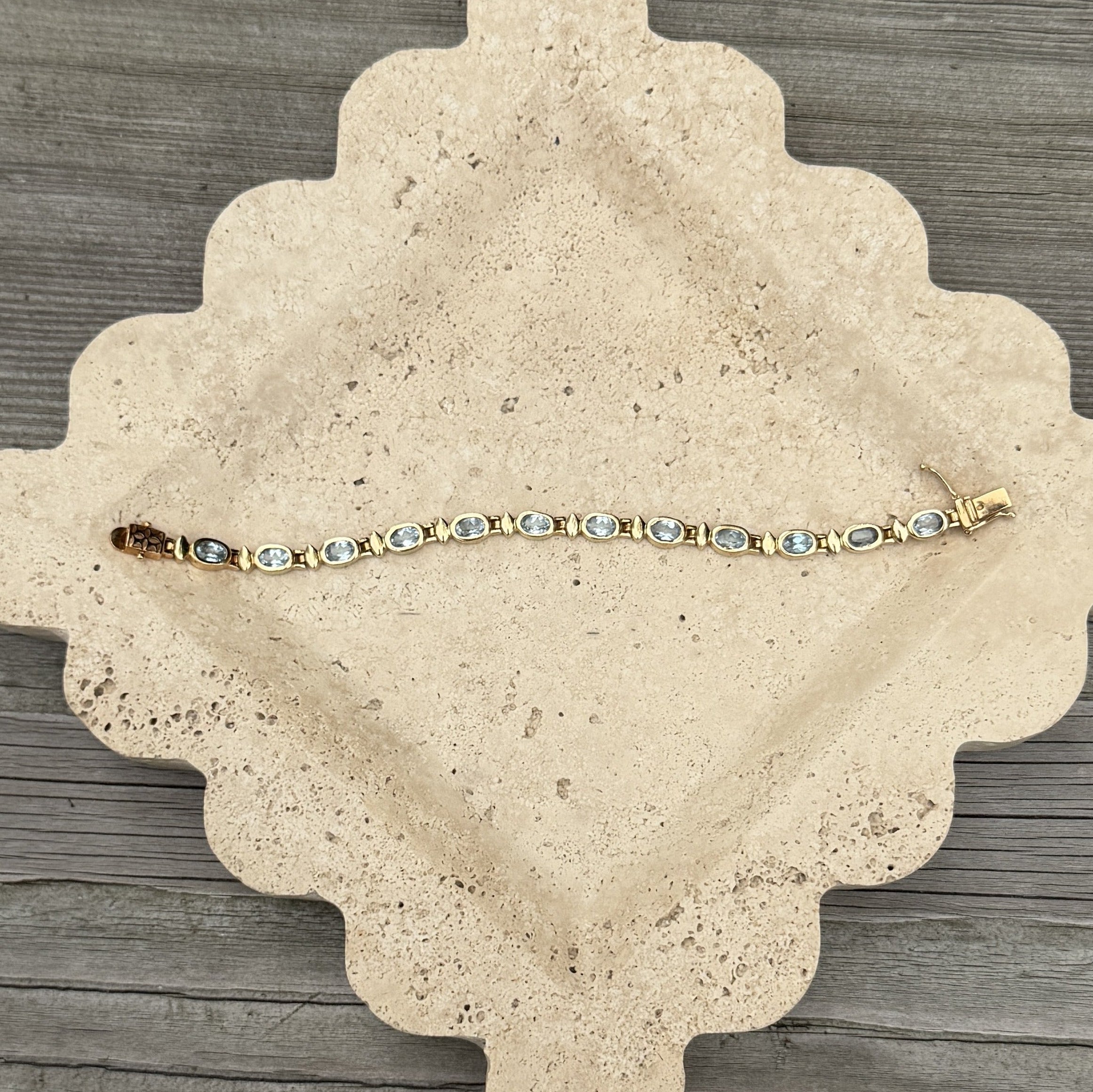 Light Blue Topaz Gold Vermeil Bracelet
