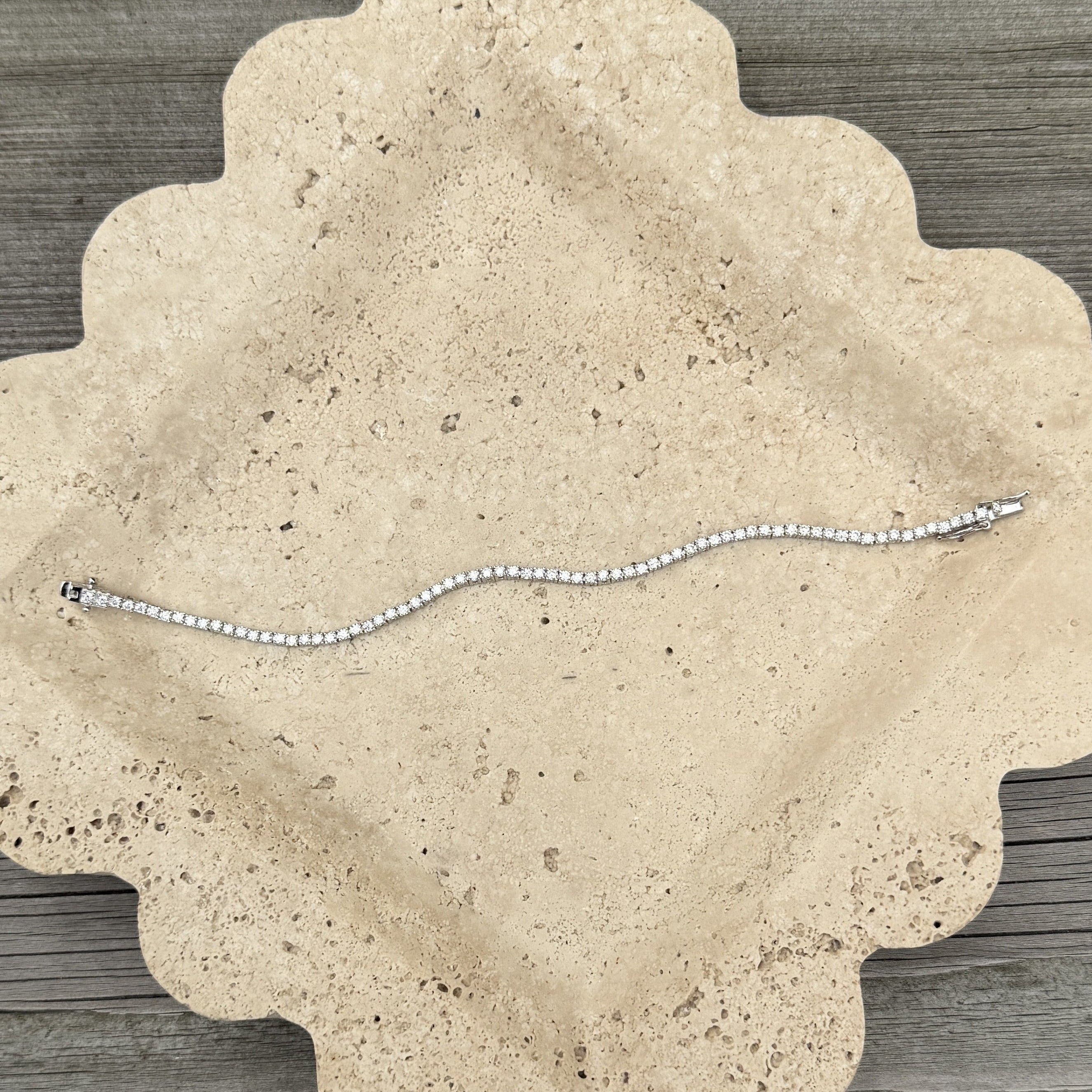 925 Delicate Silver Tennis Moissanite Bracelet