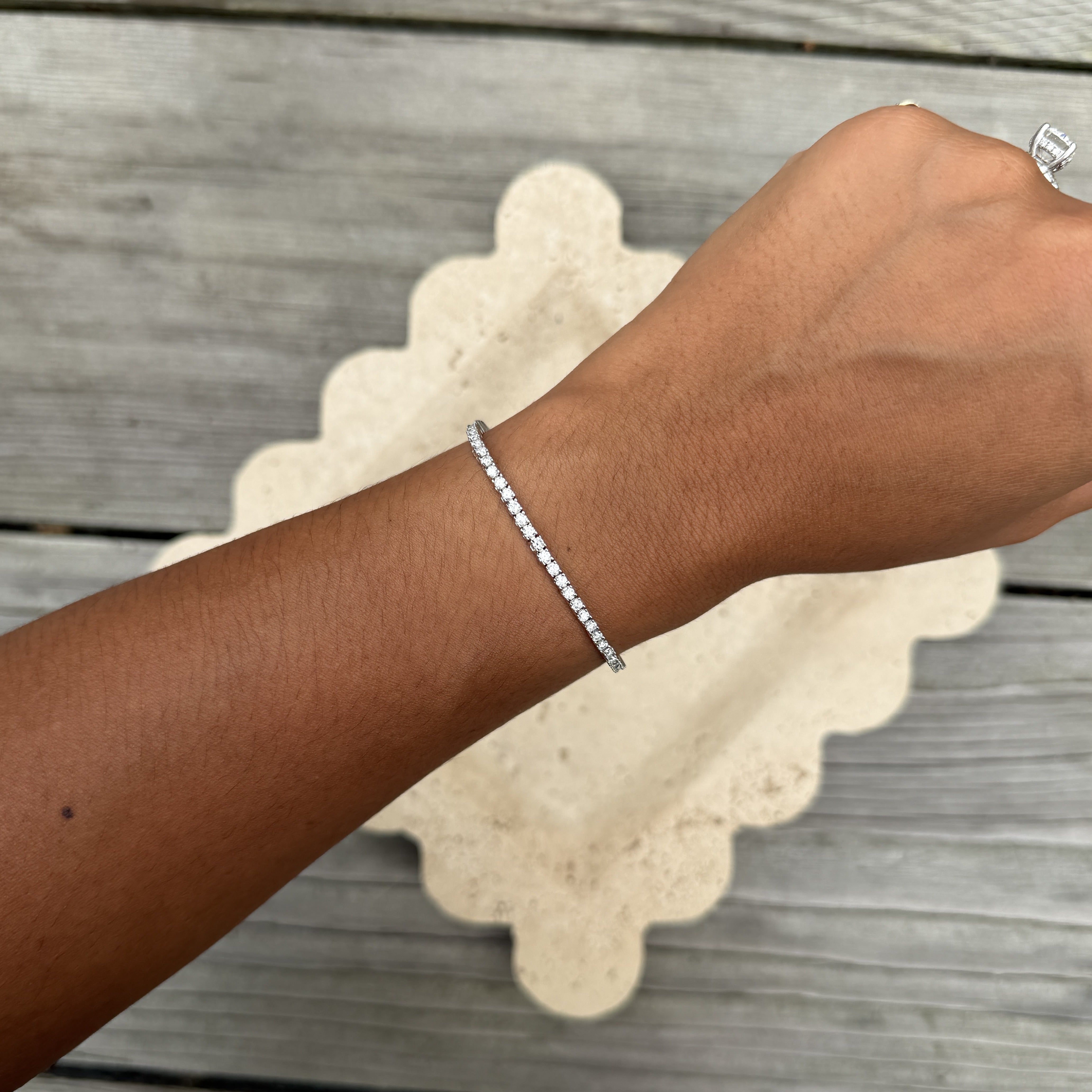 925 Delicate Silver Tennis Moissanite Bracelet