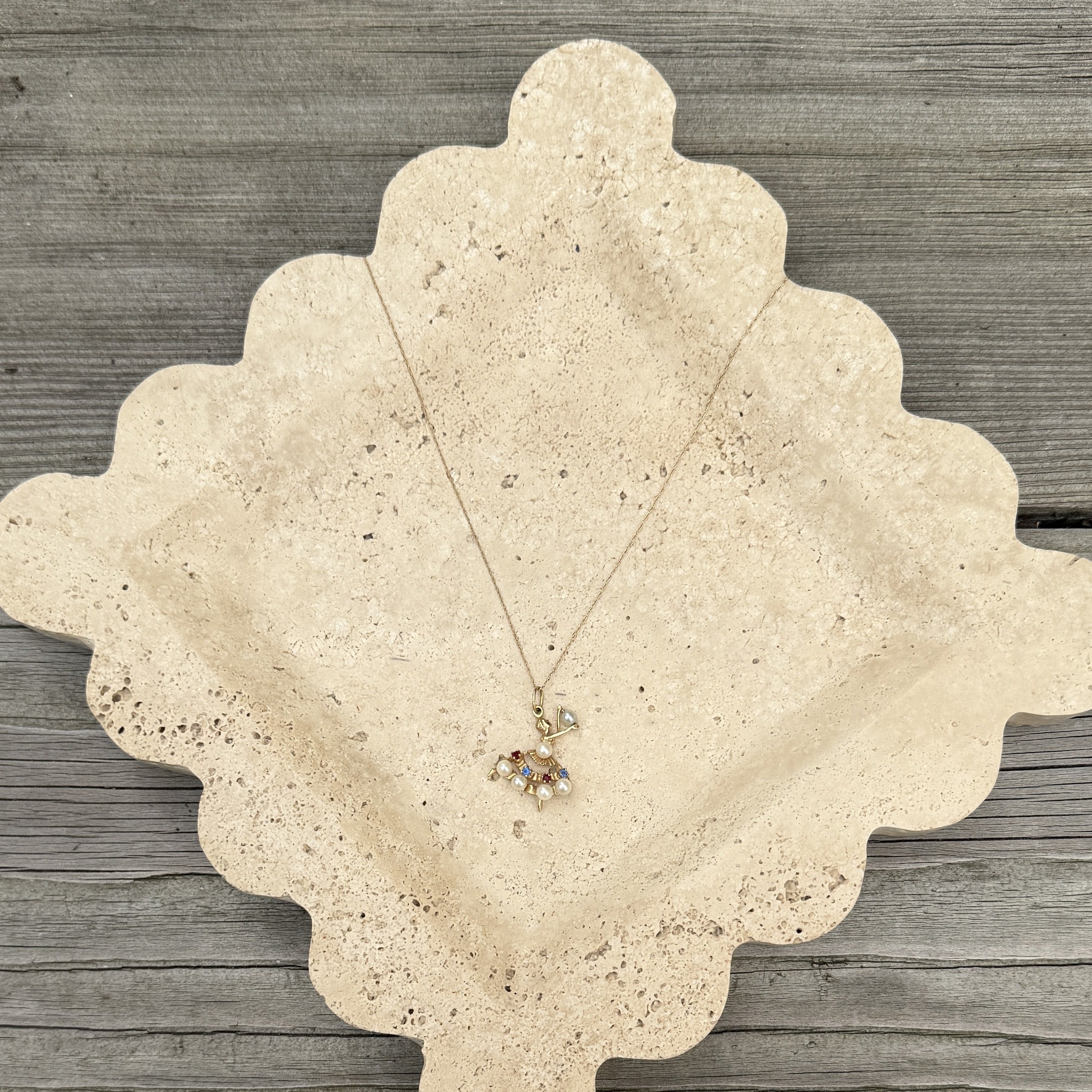 Pearl & Gemstone Ornate Pendant