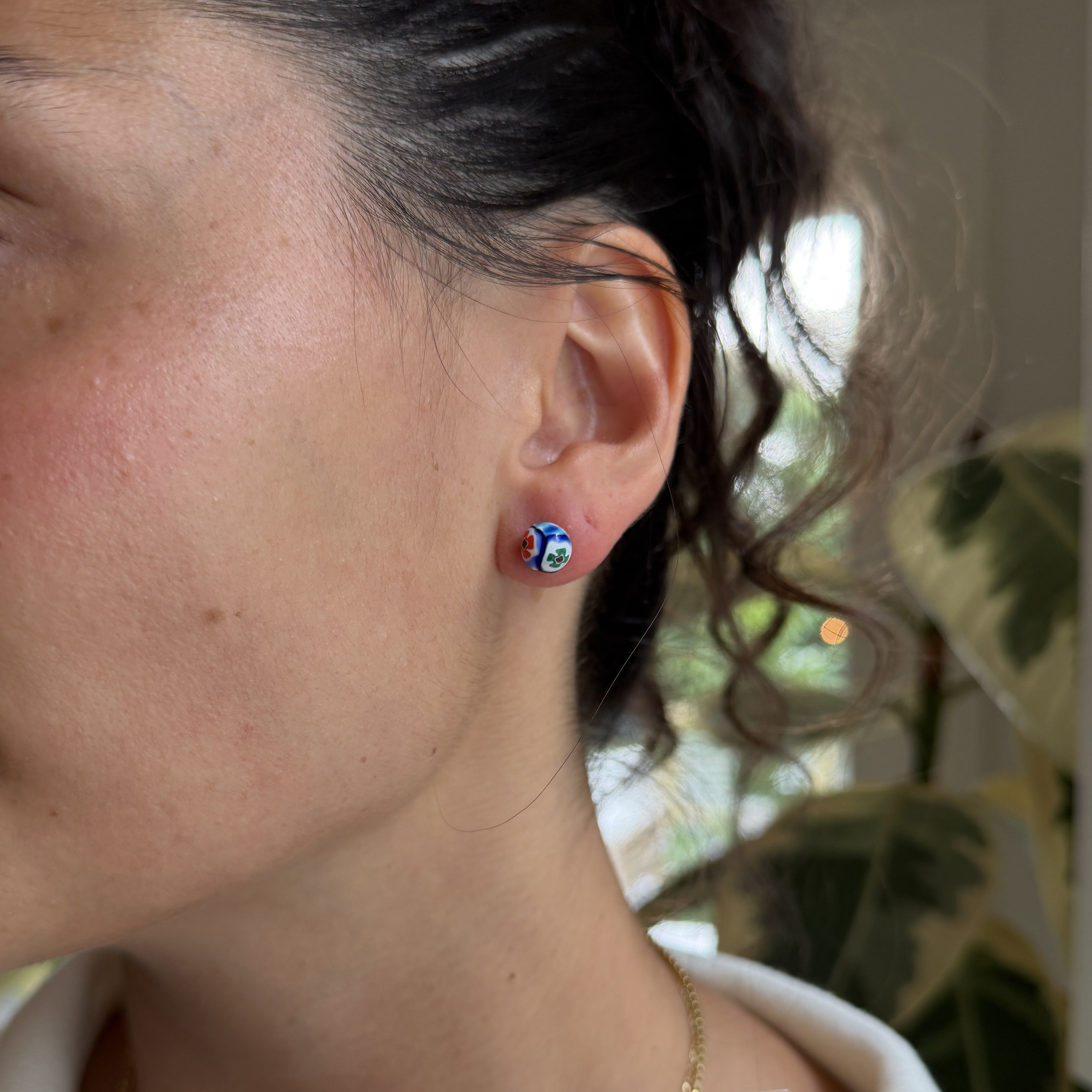 Painted Ceramic Ball Studs