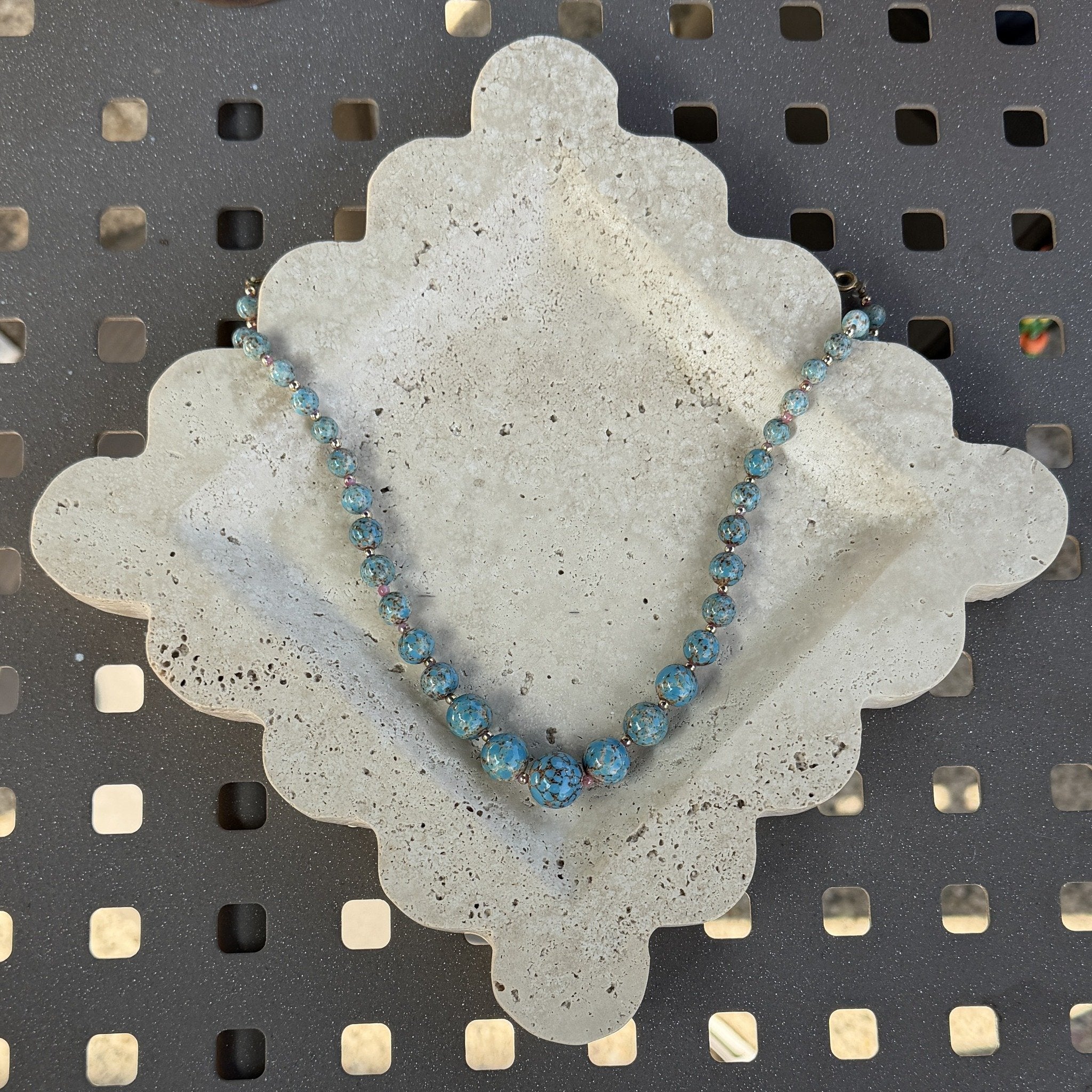 Ocean Blue Graduated Stone Necklace