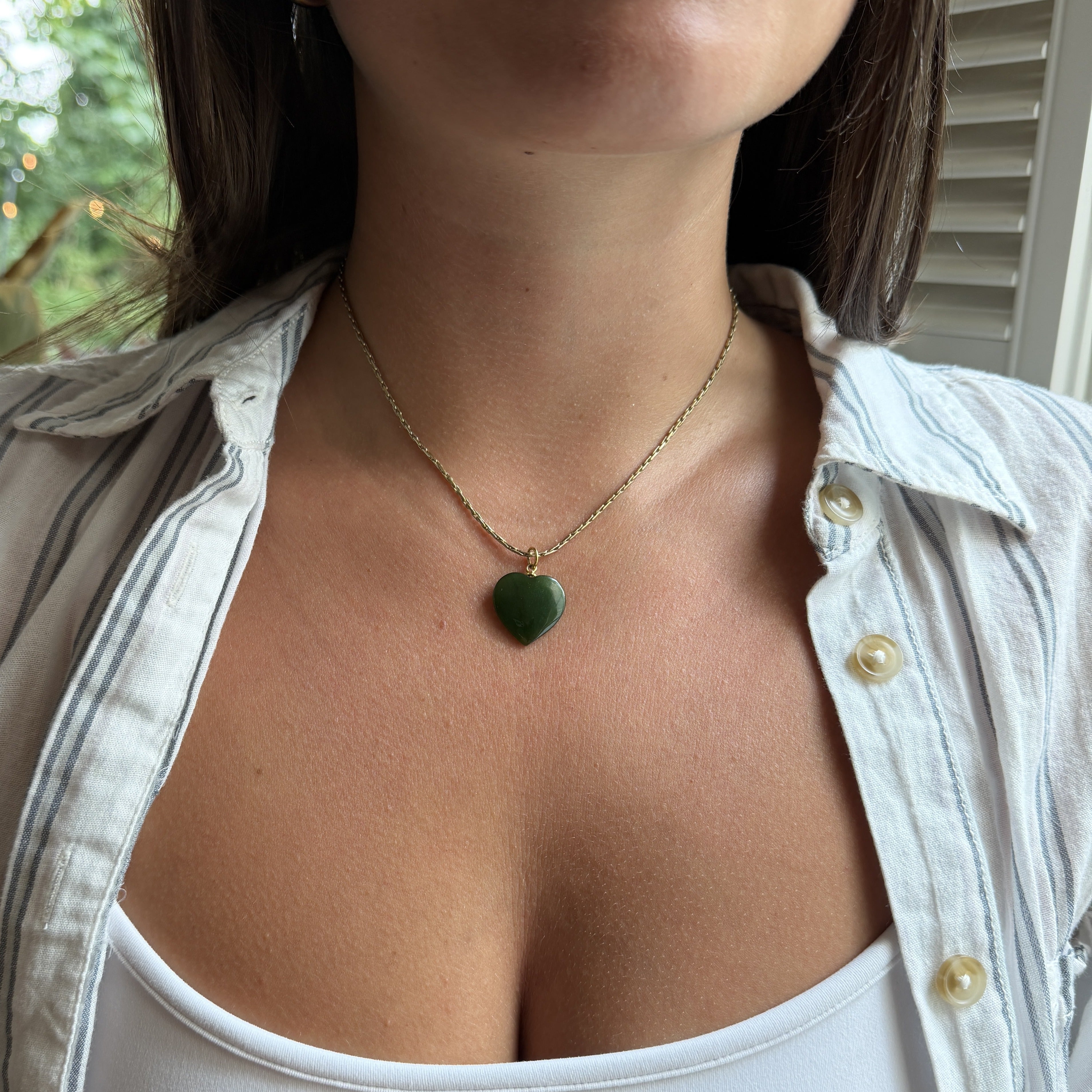 Jade Heart Pendant Necklace