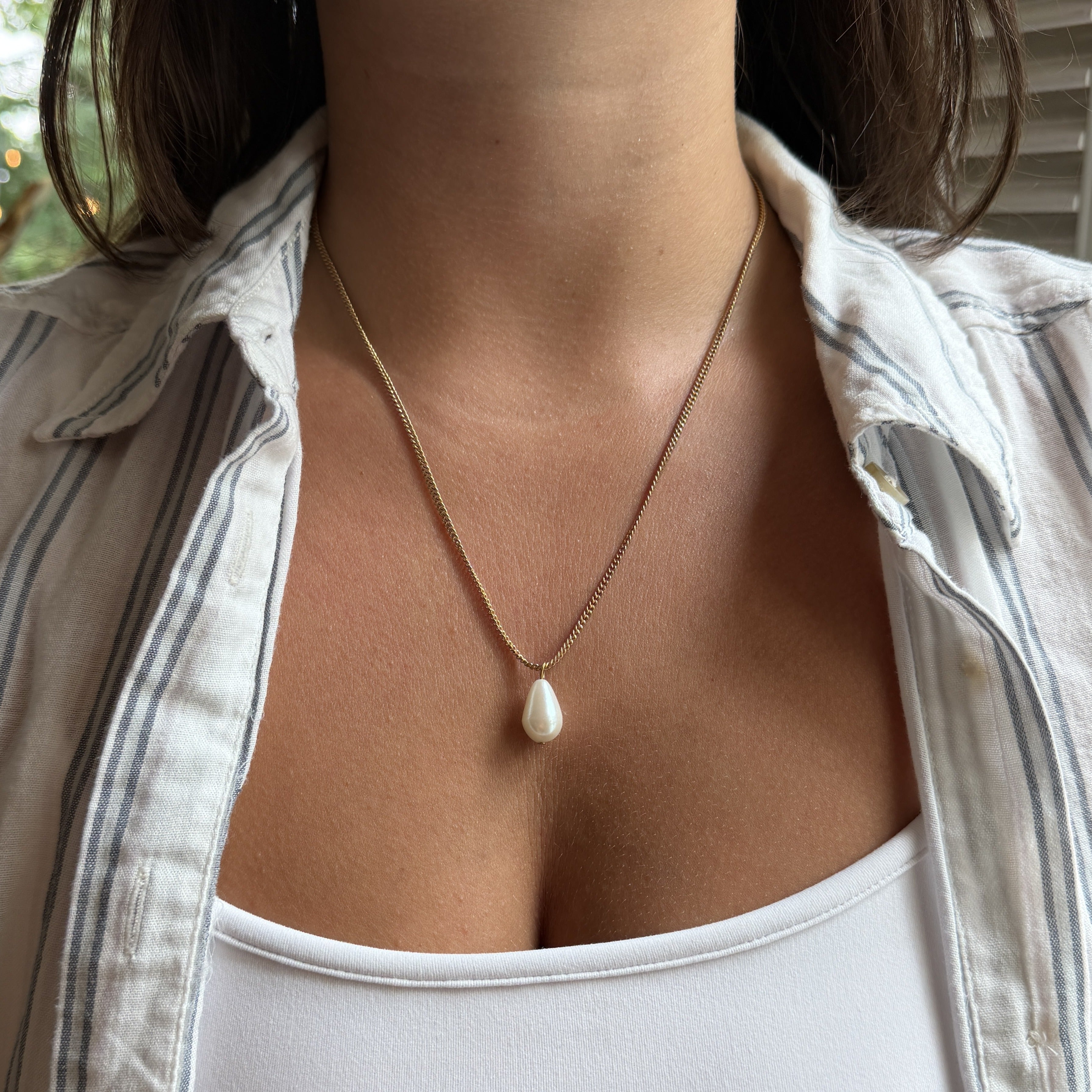Small Curb Chain Gold Necklace