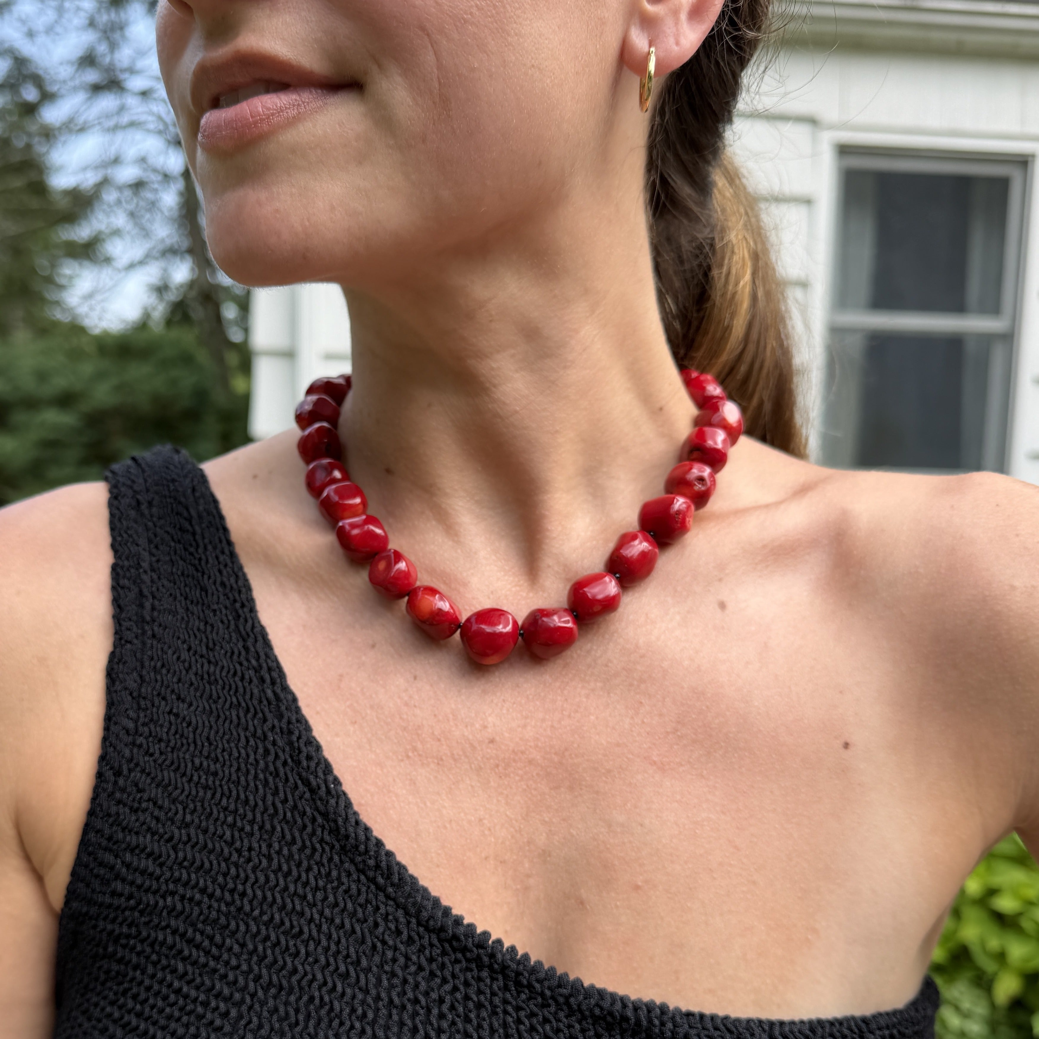 Extra-Large Red Bead Necklace