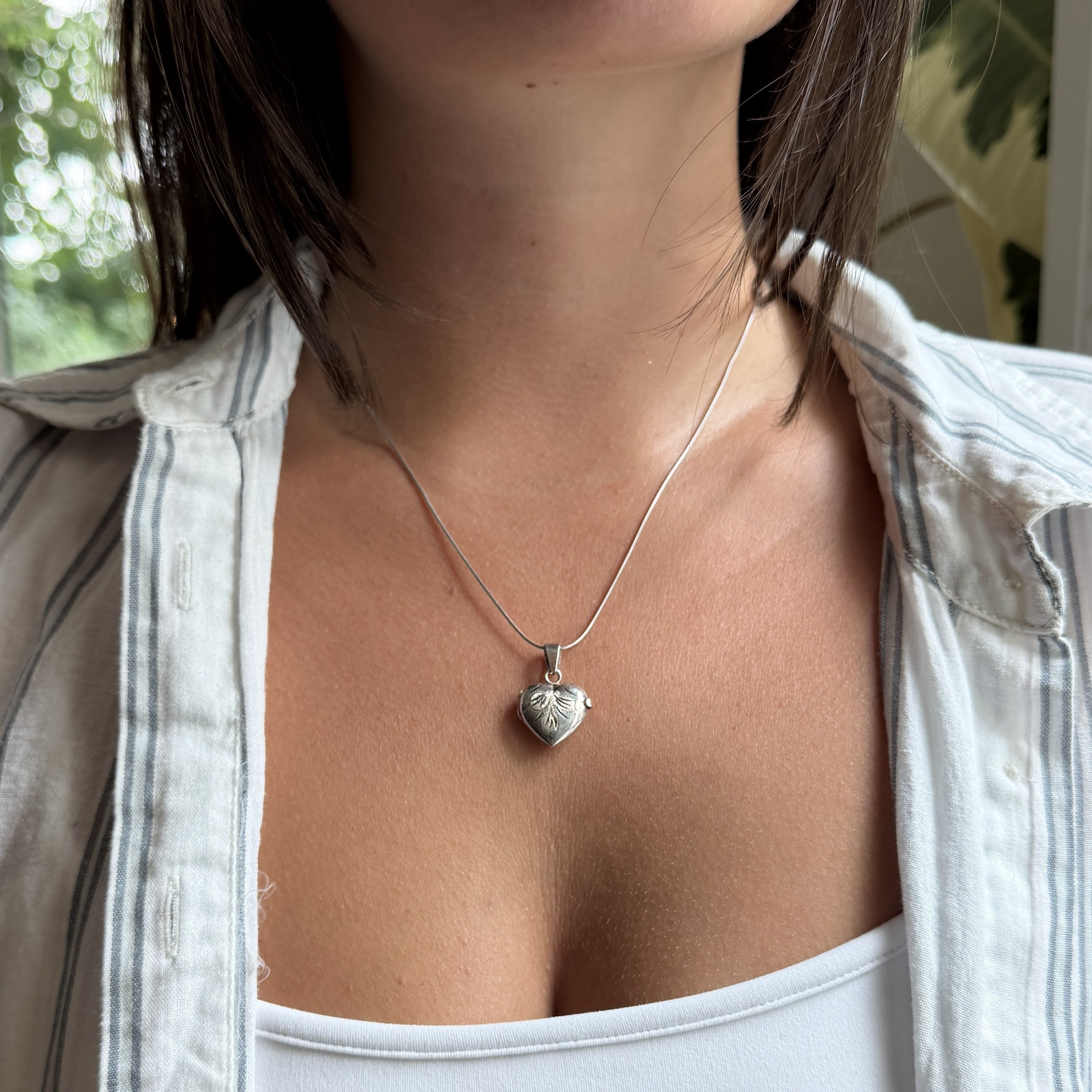 Engraved Heart Sterling Silver Locket