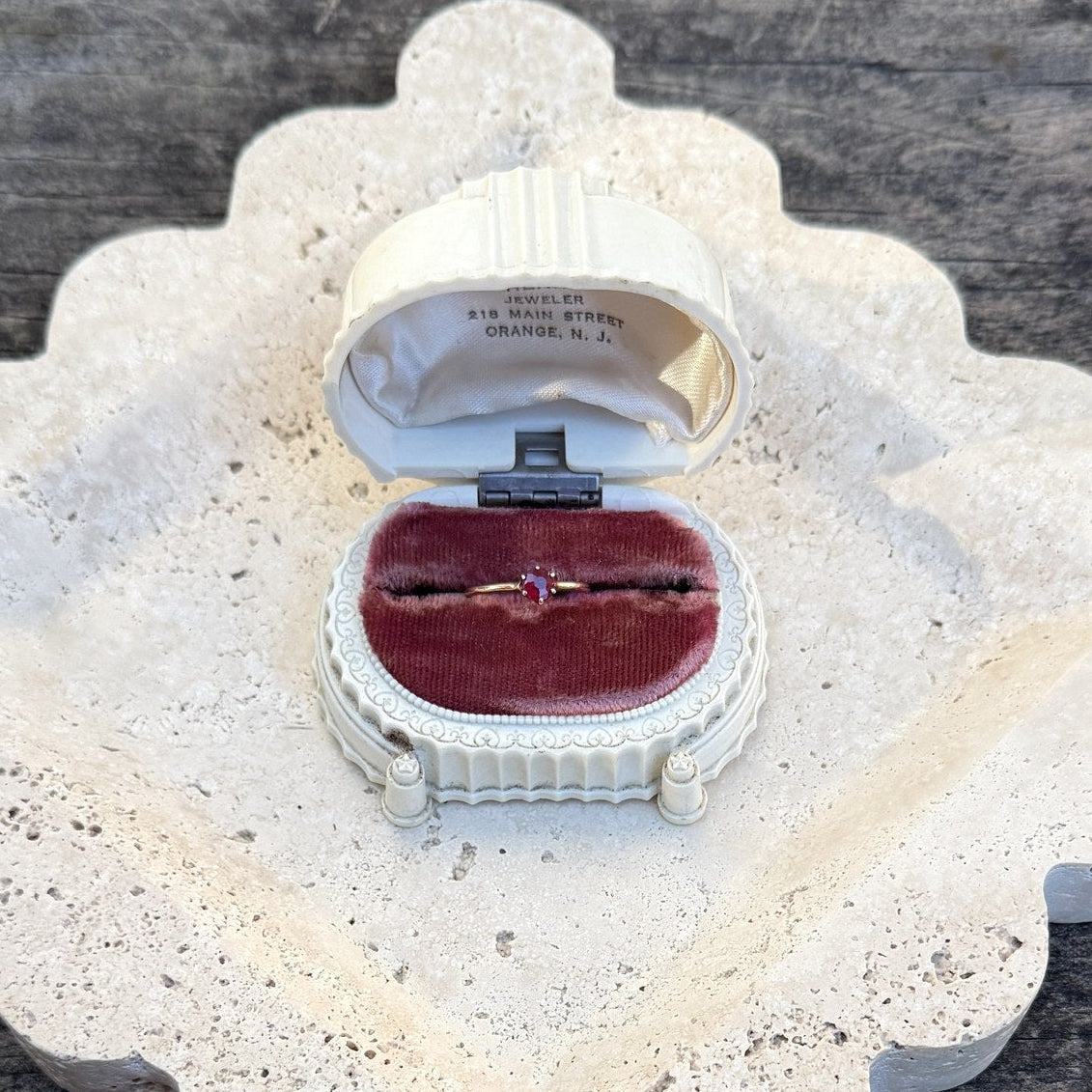 Garnet Solitaire 10k Gold Ring