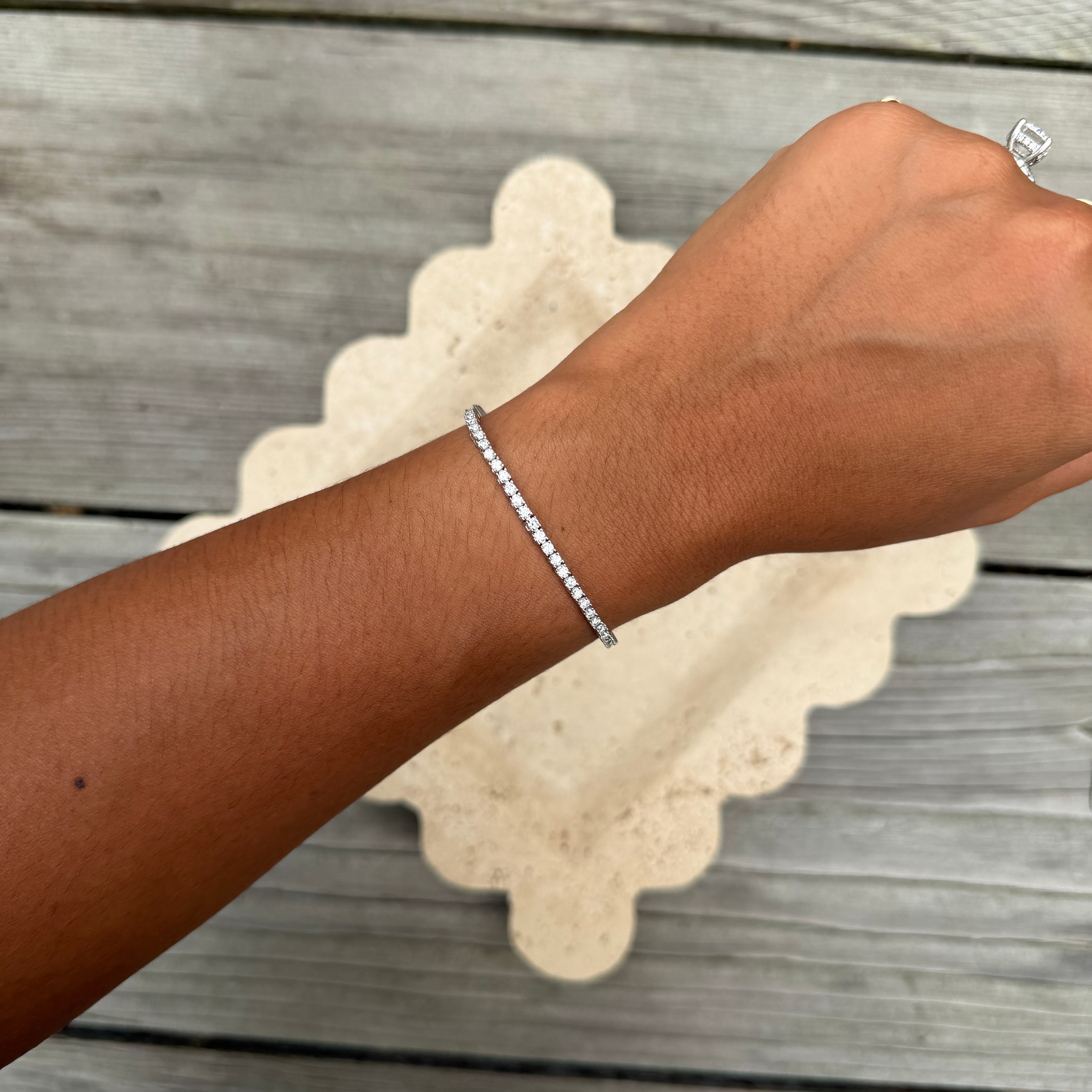925 Delicate Silver Tennis Moissanite Bracelet
