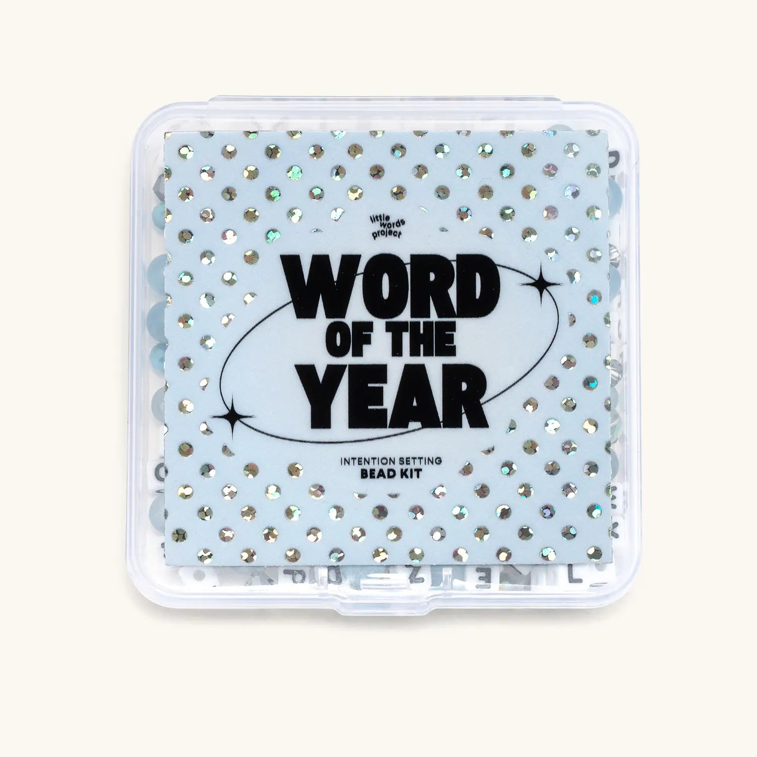 Bead kit packaging with 'Word of the Year' text on a white background