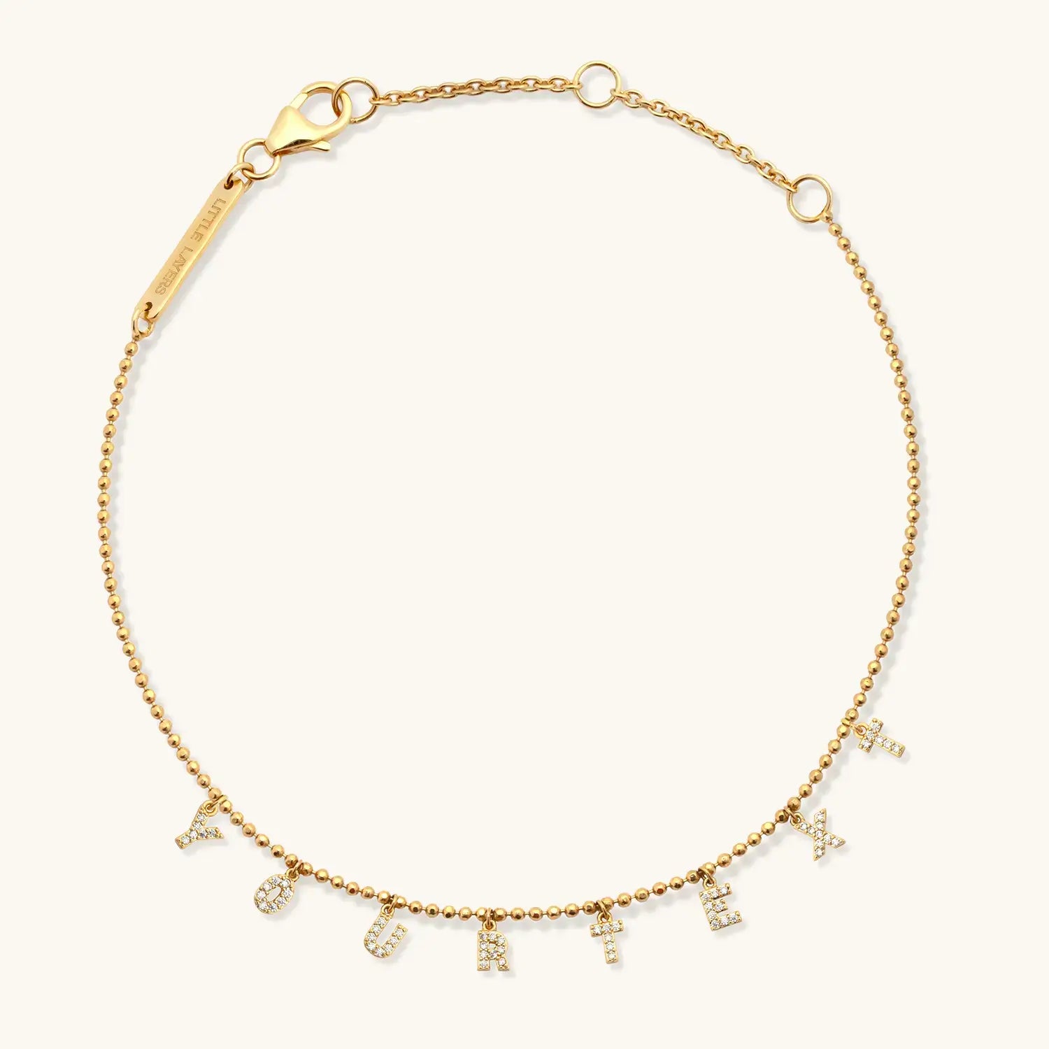 Tiny Dripping Words Gold Vermeil Bracelet