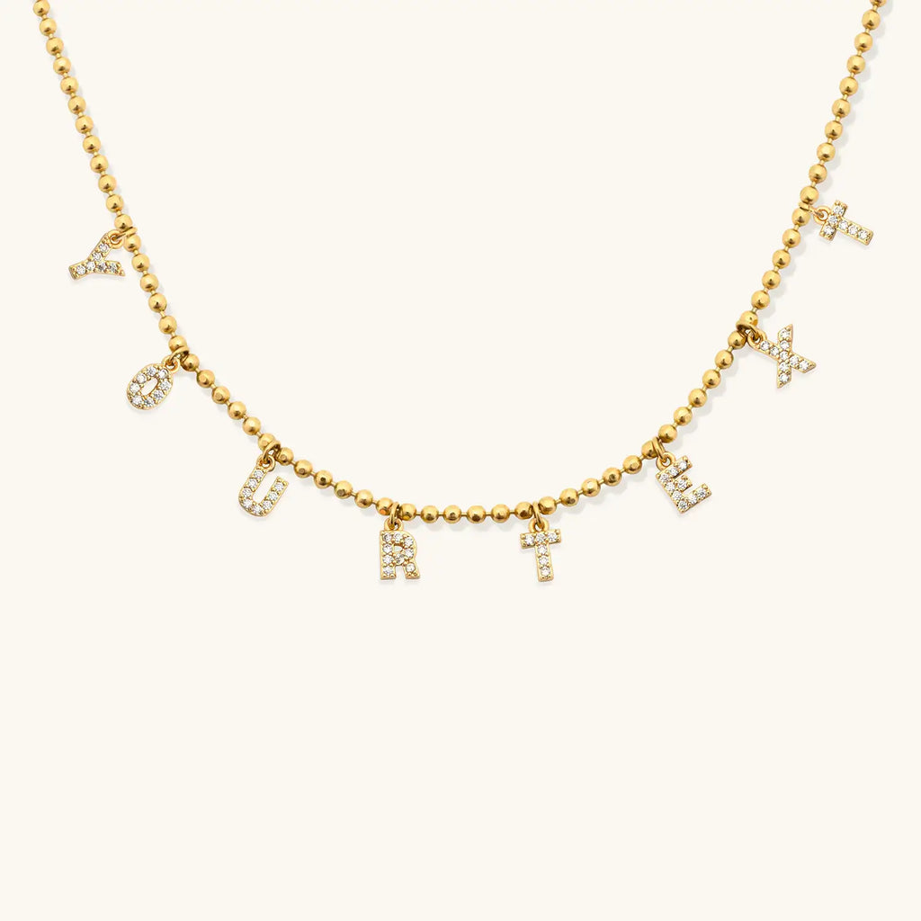 Tiny Dripping Words Vermeil Necklace