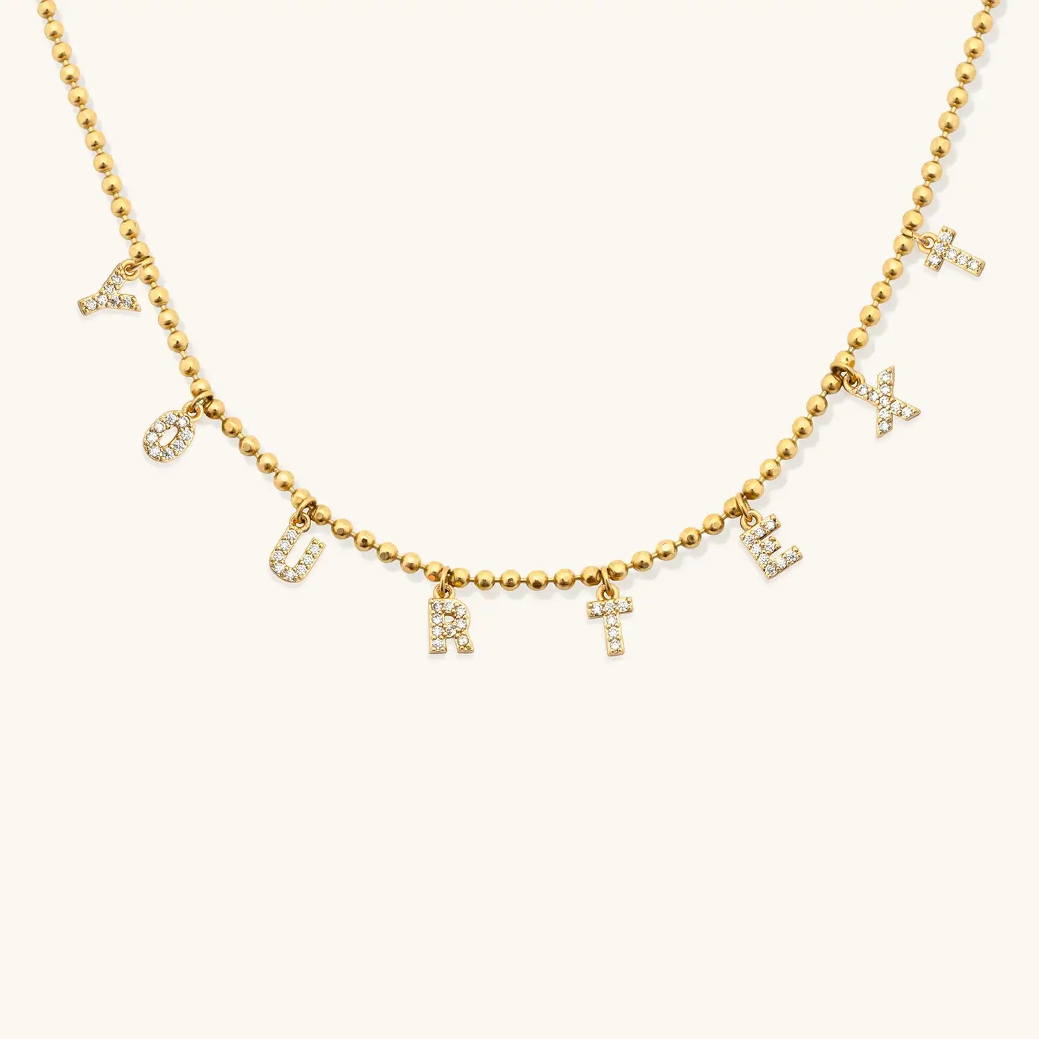 Tiny Dripping Words Gold Vermeil Necklace