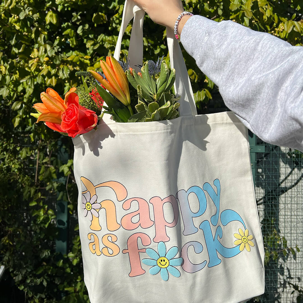 Happy As F*ck Tote Bag