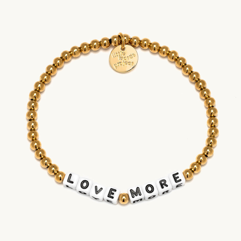 Love More Gold Plated Beaded Bracelet Little Words Project