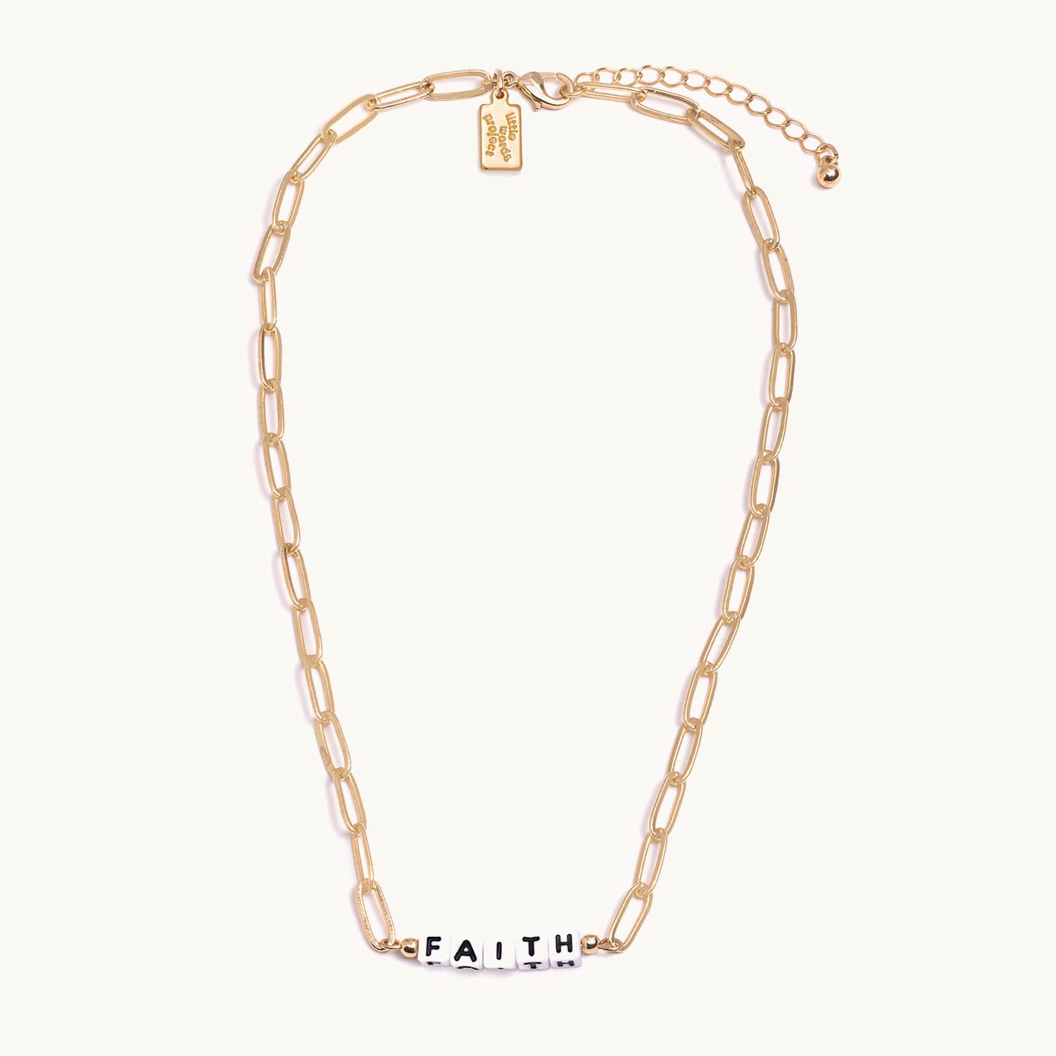 Faith Paper Clip Chain Necklace