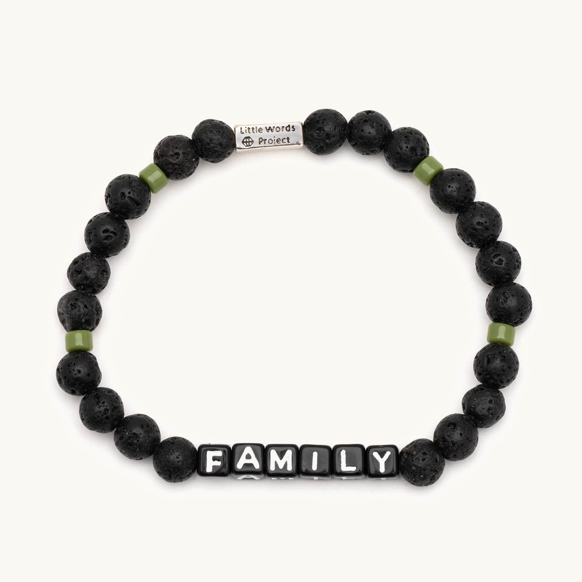 Family Bracelet for Dads Black Beaded Word Bracelet for Men